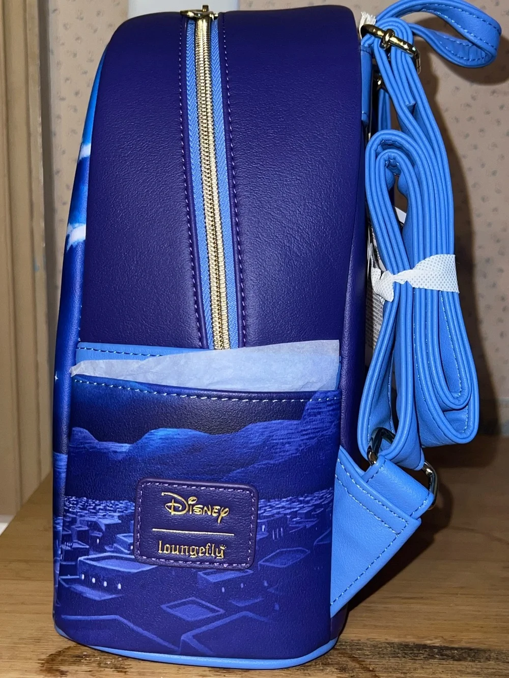 Loungefly Aladdin Jasmine Magic Carpet Backpack in Blue and Purple